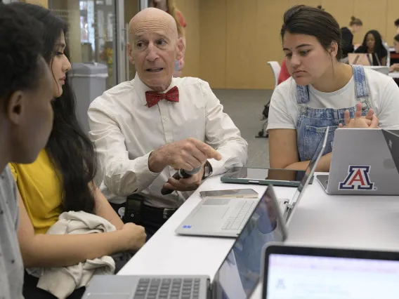 Paul Gordon with undergrad studenets