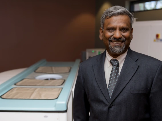 Srinivasan Vedantham, PhD, is leading a study that is testing CT imaging as an alternative to mammograms for breast cancer screening.