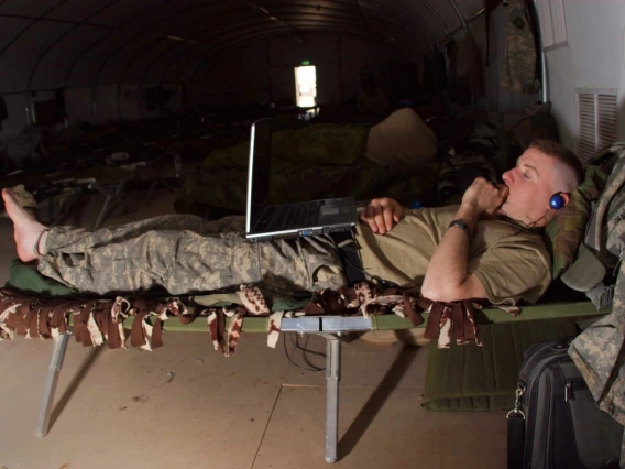 soldier reclining