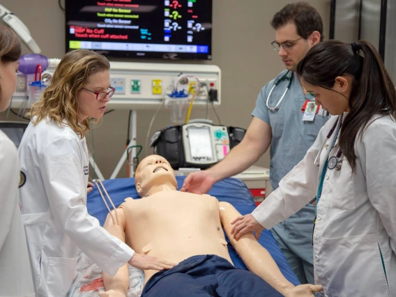 Laura E. Meinke, MD, in ASTEC lab with trainees
