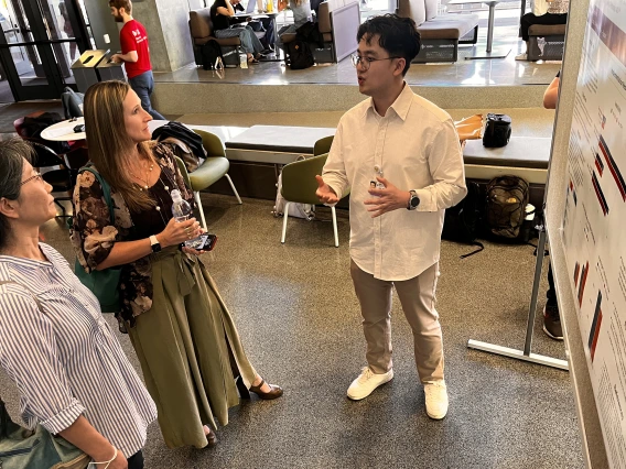 [Johnny Trinh, MD, a PGY-2 IM resident, discusses his poster, “Enhancing Resident Education on Standardized Drink Calculations to Improve Counseling for Alcohol Use Disorder.” ]