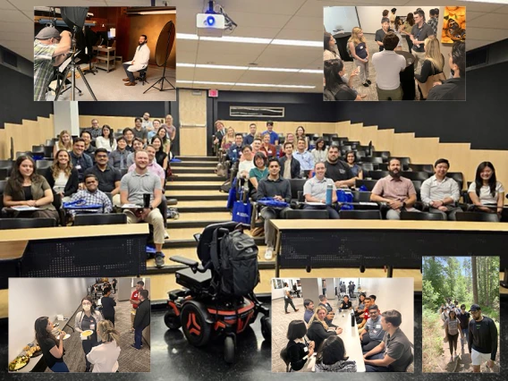 [Collage of images from new intern welcome events hosted by the Internal Medicine Residency Program – Tucson, the largest residency program at the U of A College of Medicine – Tucson, including orientation day (June 16), Mount Lemmon hike (June 22), web profile photo day (June 27), and IM research mixer (June 30).]
