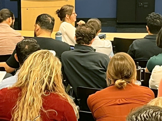 [Critical care specialist in the Pulmonary division, Laura Meinke, MD, IM Residency – Tucson director and DOM associate vice chair for education, underscores the teamwork required to deliver effective, efficient patient care while interns train as new physicians.]