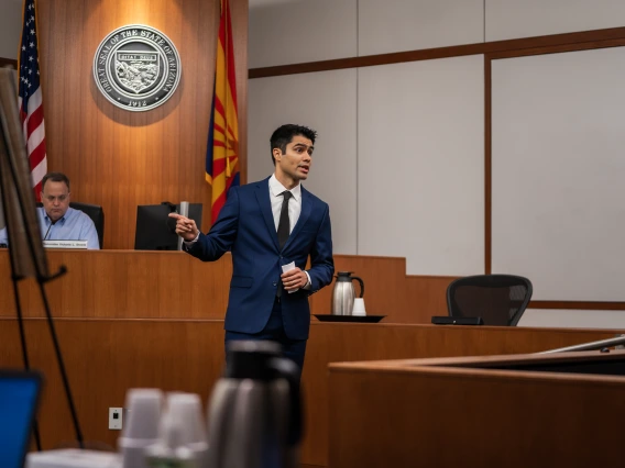 Student presenting in an Arizona court of law