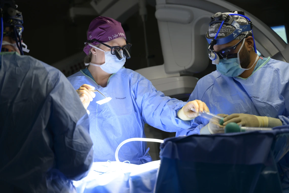 Neurosurgery fellows in a clinical setting