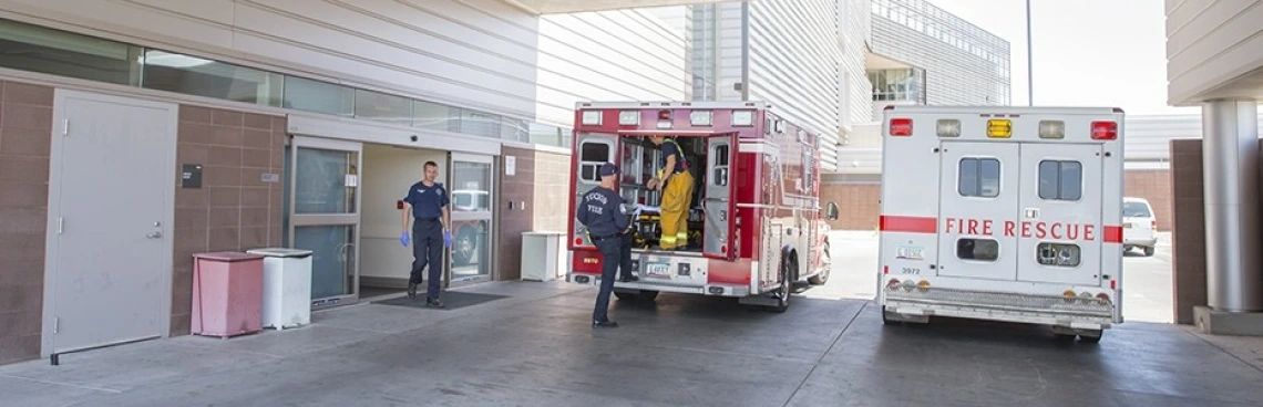 Ambulances at ED patient entrance