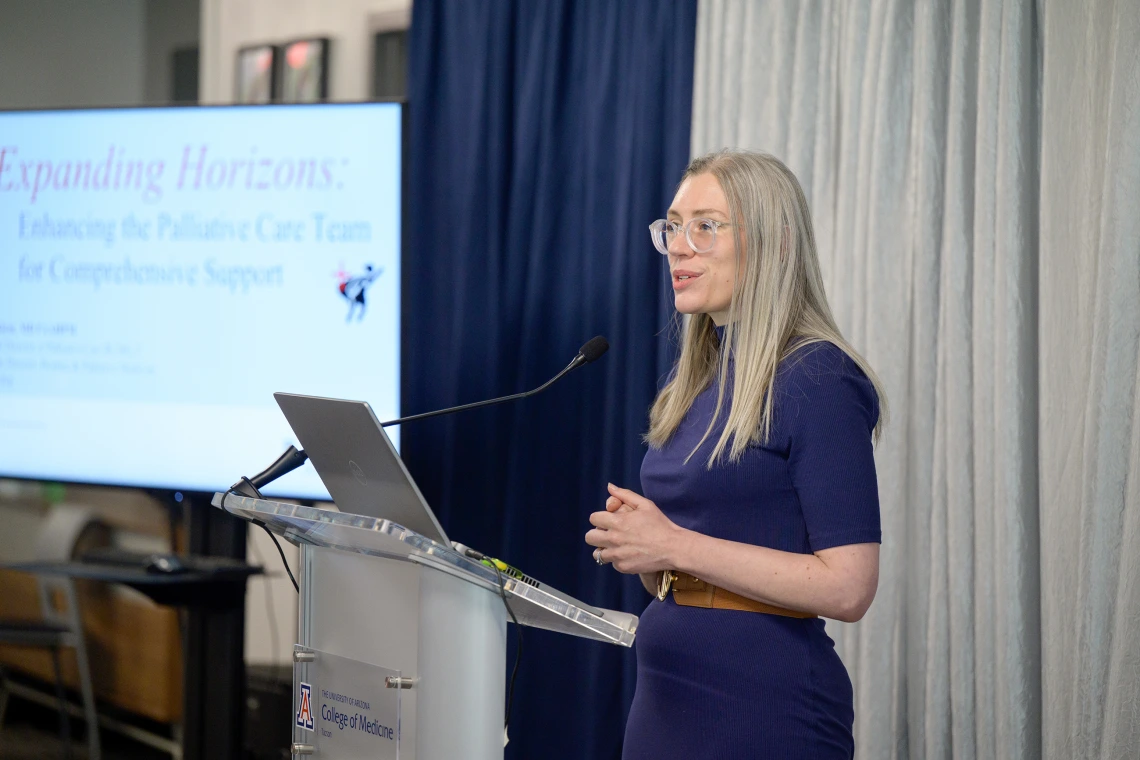 [The GGP division’s Amy Klein, MD, speaks on her LAMS Leadership Experience Project, “Expanding Horizons: Enhancing the Palliative Care Team for Comprehensive Support.”]