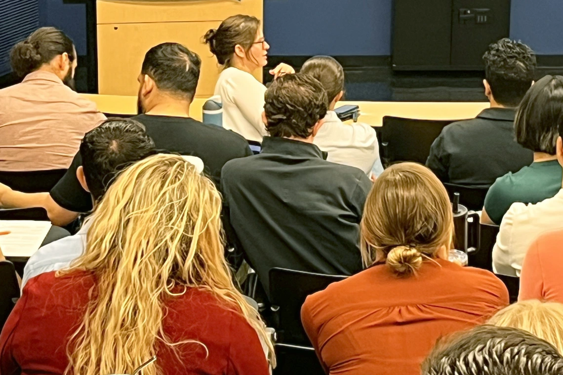 [Critical care specialist in the Pulmonary division, Laura Meinke, MD, IM Residency – Tucson director and DOM associate vice chair for education, underscores the teamwork required to deliver effective, efficient patient care while interns train as new physicians.]