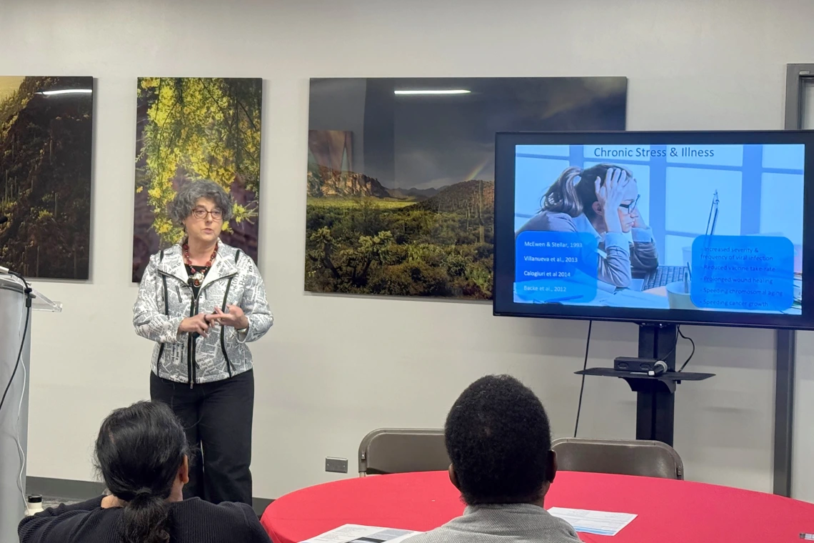 [Esther Sternberg, MD, research director at the Andrew Weil Center for Integrative Medicine, talks about clinical research behind chronic stress and illness.]