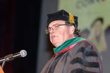 Michael M.I. Abecassis, MD, MBA, Iovanna C. Lopez Dean of the UArizona College of Medicine – Tucson, delivers remarks at Match Day 2023.