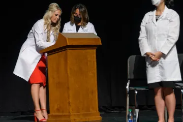 Celia P. Valenzuela, MD Hailey Lynn Patterson signs the Class of 2026 Mission Statement.