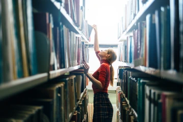 a student with books