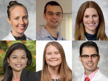[The 2025-26 cohort of the Academy of Clinicians as Teachers certificate program: Danielle Avila, MD (Infectious Disease); Ian Coe, MD (Inpatient Medicine); Julia Cremer, MD (Geriatrics); Sangeetha Murugapandian, MBBS (Nephrology); Sara Penquite, MD (Endocrinology); Alejandro Recio Boiles, MD (Hem/Onc).]