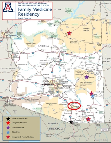 Arizona map of rural site locations